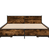 Bettgestell mit Schubladen Räuchereiche 140x200cm Holzwerkstoff