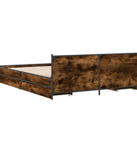 Bettgestell mit Schubladen Räuchereiche 140x200cm Holzwerkstoff