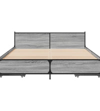 Bettgestell mit Schubladen Grau Sonoma 140x200 cm Holzwerkstoff