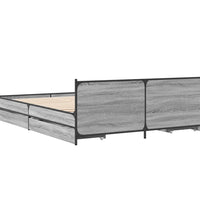 Bettgestell mit Schubladen Grau Sonoma 140x200 cm Holzwerkstoff