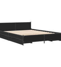 Bettgestell mit Schubladen Schwarz 120x200 cm Holzwerkstoff