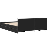 Bettgestell mit Schubladen Schwarz 120x200 cm Holzwerkstoff