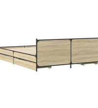 Bettgestell mit Schubladen Sonoma-Eiche 120x200cm Holzwerkstoff