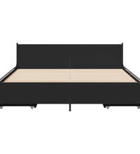 Bettgestell mit Schubladen Schwarz 135x190 cm Holzwerkstoff