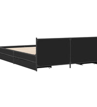 Bettgestell mit Schubladen Schwarz 135x190 cm Holzwerkstoff