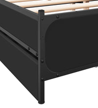 Bettgestell mit Schubladen Schwarz 135x190 cm Holzwerkstoff