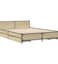 Bettgestell mit Schubladen Sonoma-Eiche 135x190cm Holzwerkstoff