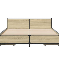Bettgestell mit Schubladen Sonoma-Eiche 135x190cm Holzwerkstoff