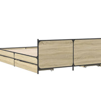 Bettgestell mit Schubladen Sonoma-Eiche 135x190cm Holzwerkstoff
