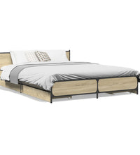 Bettgestell mit Schubladen Sonoma-Eiche 135x190cm Holzwerkstoff