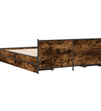 Bettgestell mit Schubladen Räuchereiche 135x190cm Holzwerkstoff
