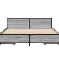 Bettgestell mit Schubladen Grau Sonoma 135x190 cm Holzwerkstoff