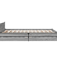 Bettgestell mit Schubladen Grau Sonoma 135x190 cm Holzwerkstoff
