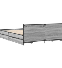 Bettgestell mit Schubladen Grau Sonoma 135x190 cm Holzwerkstoff
