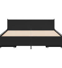 Bettgestell mit Schubladen Schwarz 120x190 cm Holzwerkstoff