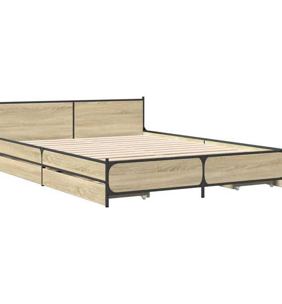 Bettgestell mit Schubladen Sonoma-Eiche 120x190cm Holzwerkstoff