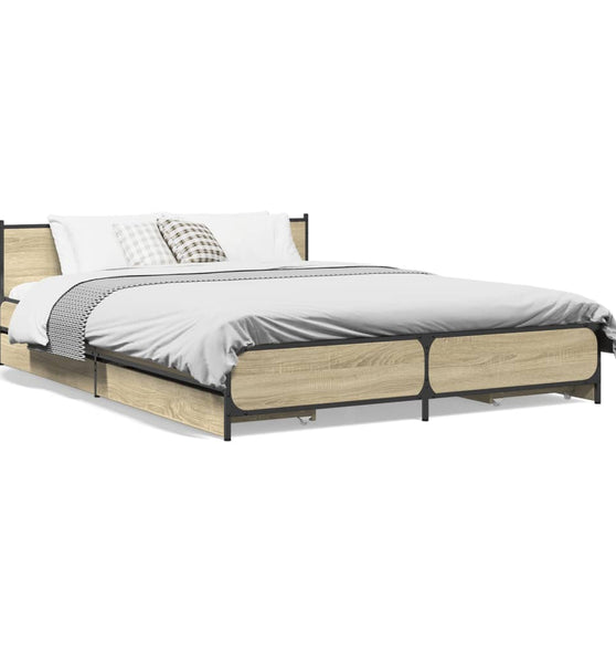 Bettgestell mit Schubladen Sonoma-Eiche 120x190cm Holzwerkstoff