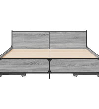Bettgestell mit Schubladen Grau Sonoma 120x190 cm Holzwerkstoff