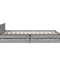 Bettgestell mit Schubladen Grau Sonoma 120x190 cm Holzwerkstoff