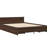 Bettgestell mit Schubladen Braun Eichen-Optik 120x190 cm