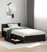 Bettgestell mit Schubladen Schwarz 90x190 cm Holzwerkstoff