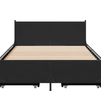Bettgestell mit Schubladen Schwarz 90x190 cm Holzwerkstoff