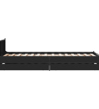 Bettgestell mit Schubladen Schwarz 90x190 cm Holzwerkstoff