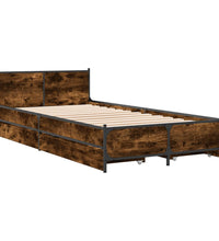 Bettgestell mit Schubladen Räuchereiche 90x190 cm Holzwerkstoff