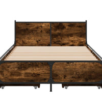 Bettgestell mit Schubladen Räuchereiche 90x190 cm Holzwerkstoff
