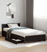 Bettgestell mit Schubladen Schwarz 100x200 cm Holzwerkstoff
