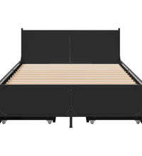 Bettgestell mit Schubladen Schwarz 100x200 cm Holzwerkstoff