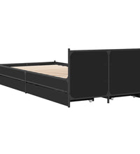 Bettgestell mit Schubladen Schwarz 100x200 cm Holzwerkstoff