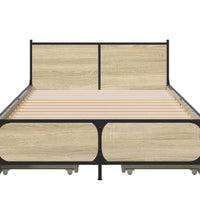 Bettgestell mit Schubladen Sonoma-Eiche 100x200cm Holzwerkstoff