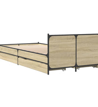 Bettgestell mit Schubladen Sonoma-Eiche 100x200cm Holzwerkstoff