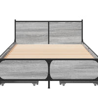 Bettgestell mit Schubladen Grau Sonoma 100x200 cm Holzwerkstoff