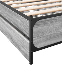 Bettgestell mit Schubladen Grau Sonoma 100x200 cm Holzwerkstoff