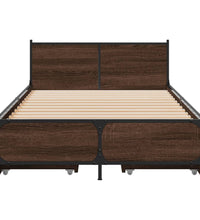 Bettgestell mit Schubladen Braun Eichen-Optik 100x200 cm