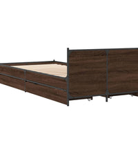 Bettgestell mit Schubladen Braun Eichen-Optik 100x200 cm