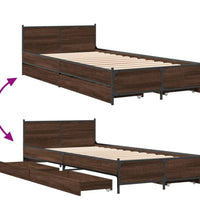 Bettgestell mit Schubladen Braun Eichen-Optik 100x200 cm