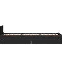 Bettgestell mit Schubladen Schwarz 90x200 cm Holzwerkstoff