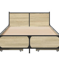 Bettgestell mit Schubladen Sonoma-Eiche 90x200cm Holzwerkstoff