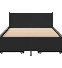 Bettgestell mit Schubladen Schwarz 75x190 cm Holzwerkstoff