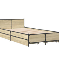 Bettgestell mit Schubladen Sonoma-Eiche 75x190 cm Holzwerkstoff