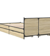 Bettgestell mit Schubladen Sonoma-Eiche 75x190 cm Holzwerkstoff
