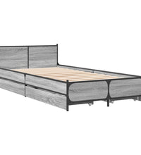 Bettgestell mit Schubladen Grau Sonoma 75x190 cm Holzwerkstoff