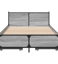 Bettgestell mit Schubladen Grau Sonoma 75x190 cm Holzwerkstoff