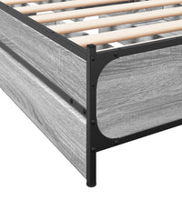 Bettgestell mit Schubladen Grau Sonoma 75x190 cm Holzwerkstoff