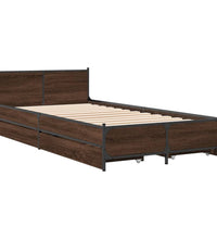 Bettgestell mit Schubladen Braun Eichen-Optik 75x190 cm
