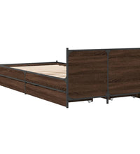 Bettgestell mit Schubladen Braun Eichen-Optik 75x190 cm