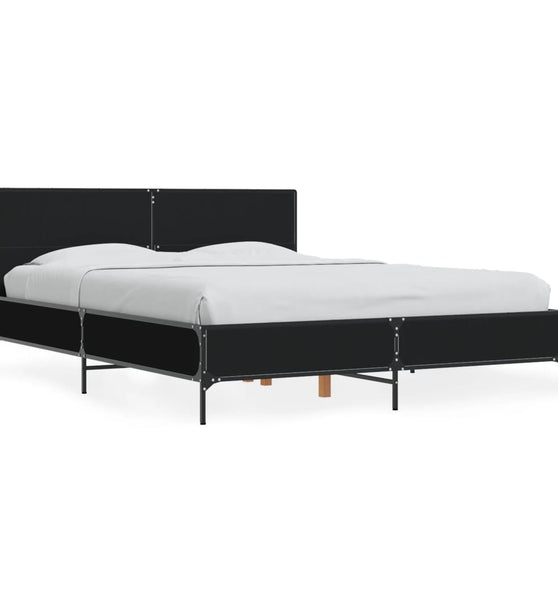 Bettgestell Schwarz 120x200 cm Holzwerkstoff und Metall